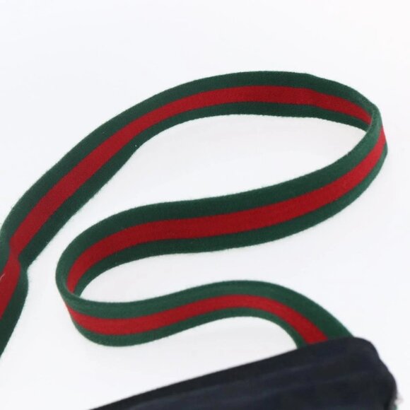 GUCCI GG Canvas Web Sherry Line Shoulder Bag Black Silver 169937 Auth 147480 - Picture 9 of 16